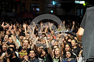 Headbanging crowd at a rock concert Editorial Stock Photo